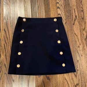 Black Shift Skirt w/ Gold Buttons